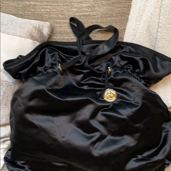 Lanvin NWT Classic Black Satin Sak Handbag. - Picture 3 of 12